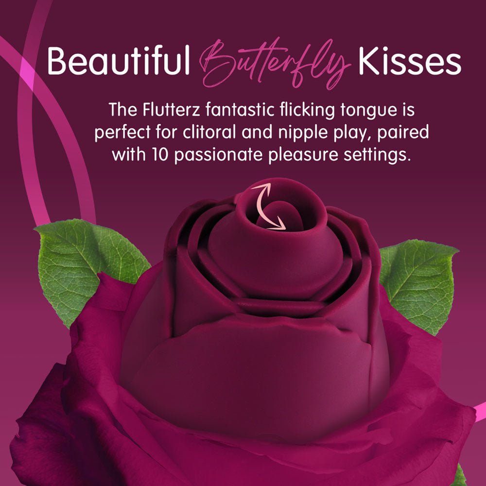 Skins Rose Buddies - The Rose Flutterz Purple Flicking Rose Stimulator