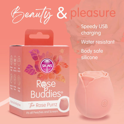 Skins Rose Buddies - The Rose Purrz Light Pink Pulsing Rose Stimulator