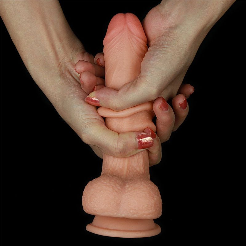 Sliding Skin Dual Layer Dong - Flesh 17.8 cm (7'') Dong with Flexible Skin