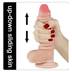 Sliding Skin Dual Layer Dong - Flesh 17.8 cm (7'') Dong with Flexible Skin