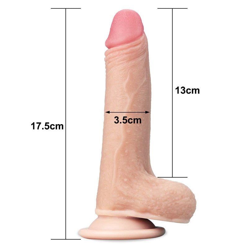 Sliding Skin Dual Layer Dong - Flesh 17.8 cm (7'') Dong with Flexible Skin