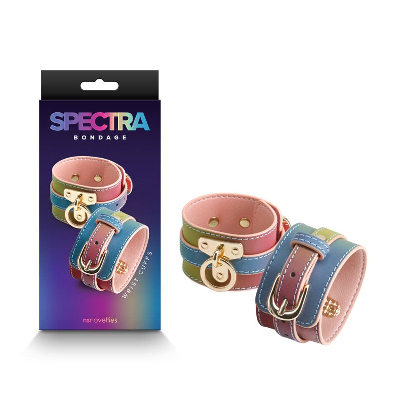 Spectra Bondage Wrist Cuffs - Rainbow - Rainbow Restraints