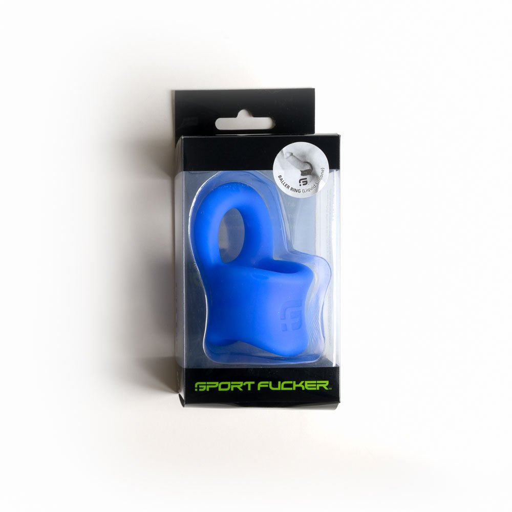 Sport Fucker Baller Ring Blue Liquid Silicone Cock Ring with Ball Stretcher