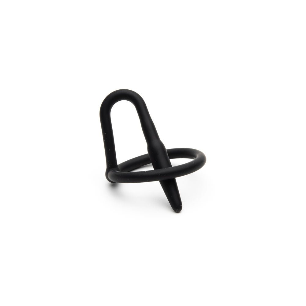 Sport Fucker Cock Plug Black Cock Ring with Urethral Sound