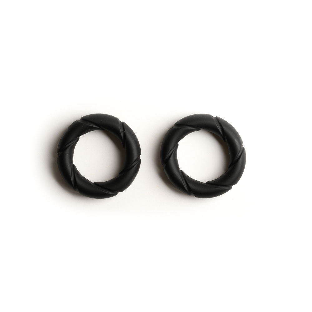 Sport Fucker Ready Rings Black Cock Rings - 2 Pack