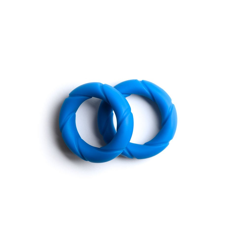 Sport Fucker Ready Rings Blue Cock Rings - 2 Pack