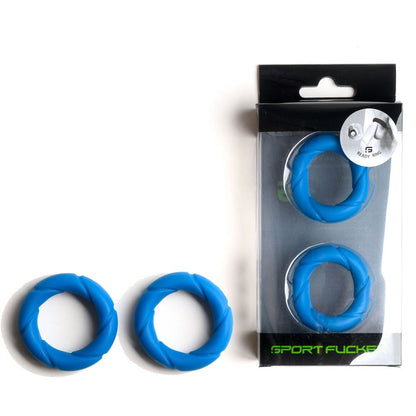 Sport Fucker Ready Rings Blue Cock Rings - 2 Pack