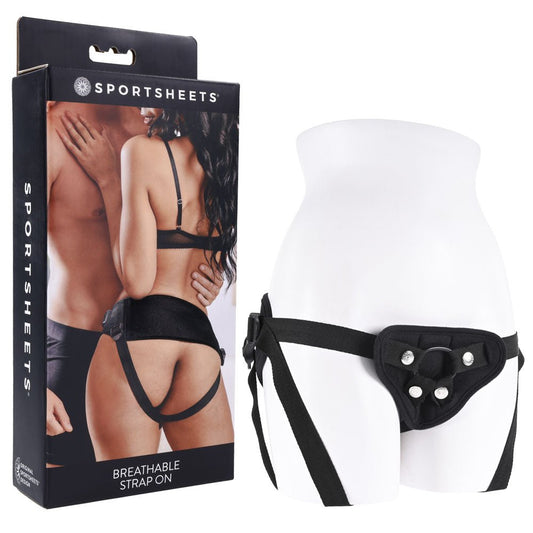 SPORTSHEETS Breathable Strap On Black Adjustable Strap - On Harness (No Probe)