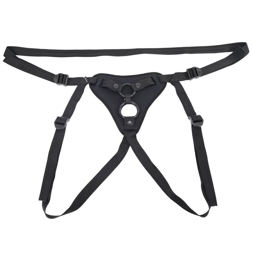 SPORTSHEETS Dual Desires Strap On Black Adjustable Strap-On Harness (No Probe)