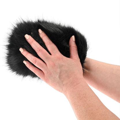 SPORTSHEETS Spiked Sensory Mitt Black Furry Mitt with Spikes