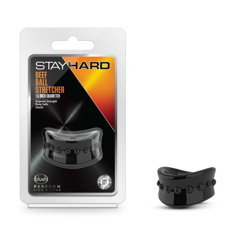 Stay Hard Beef Ball Stretcher Black 3.8 cm Ball Stretcher Ring