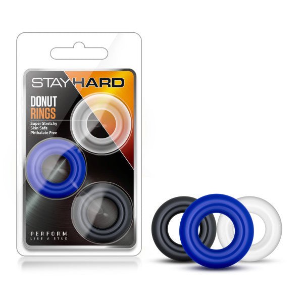 Stay Hard - Donut Rings Coloured Cock Rings - Set of 3