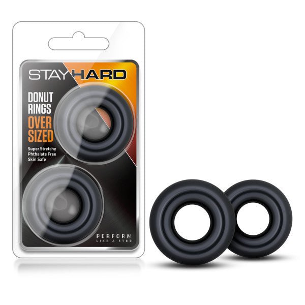 Stay Hard - Donut Rings Oversized Black Large Cock Rings - Set of 2