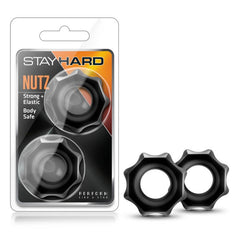 Stay Hard Nutz Black Cock Rings - Set of 2