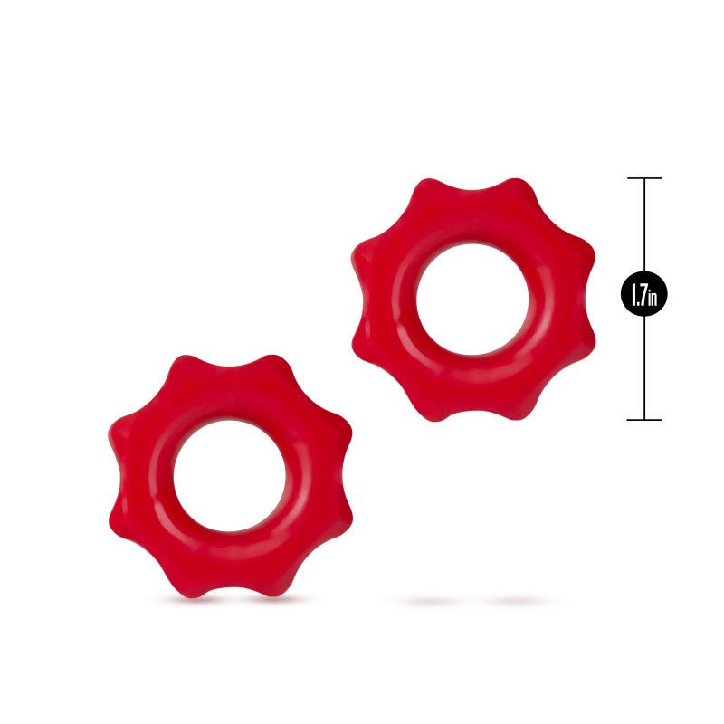 Stay Hard Nutz Red Cock Rings - Set of 2