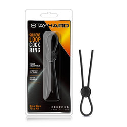 Stay Hard - Silicone Loop Adjustable Lasso Cock Ring Black