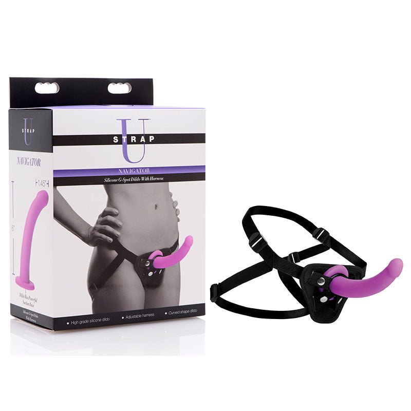 Strap-U Navigator Purple 16.5 cm Silicone G-Spot Strap-On