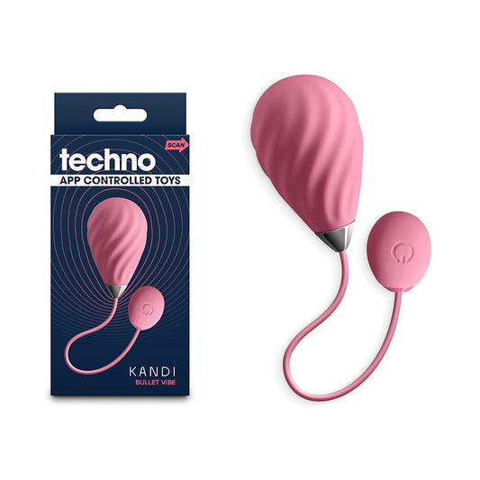 Techno - Kandi Pink USB Rechargeable Vibrating Egg with App Control