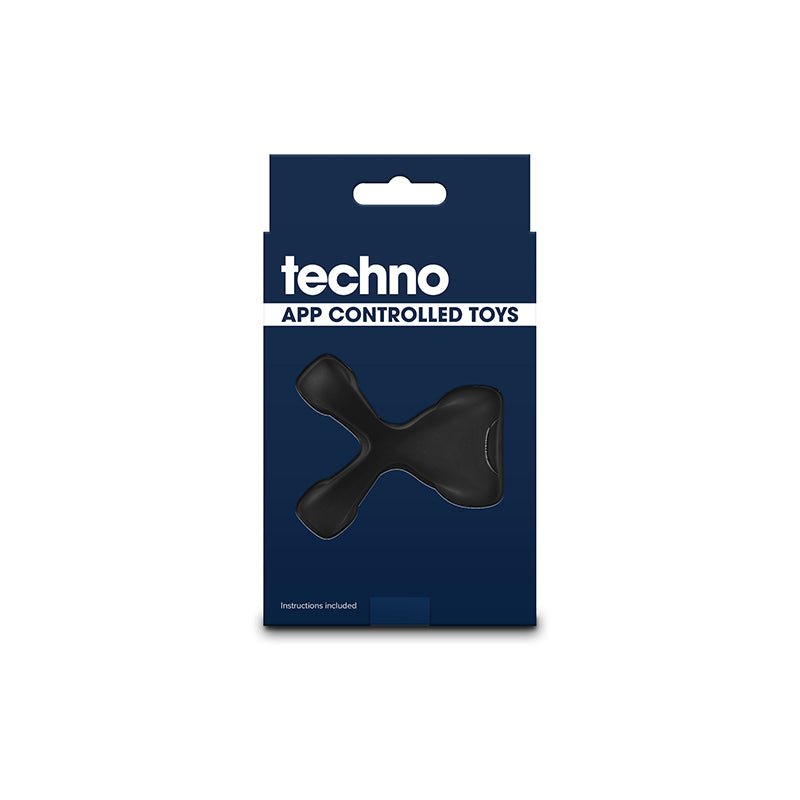 Techno - Strobe Black USB Rechargeable Vibrating Cock Ring with App Control