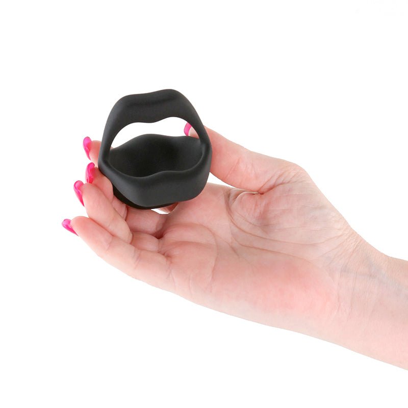 Techno - Strobe Black USB Rechargeable Vibrating Cock Ring with App Control