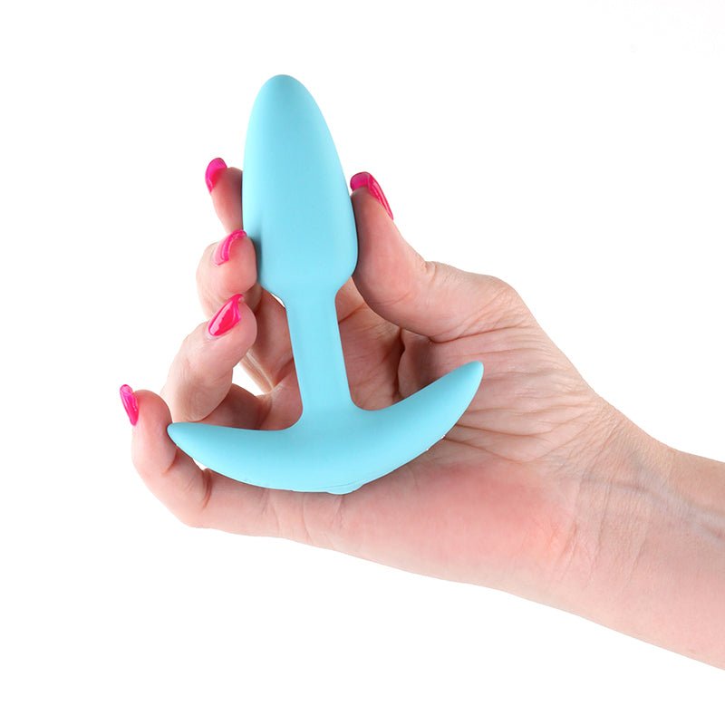 Techno - Trance Blue 10.9 cm USB Rechargeable Butt Plug with App Control