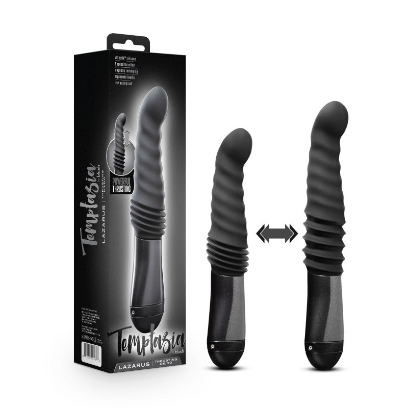 Temptasia Lazarus Thrusting Dildo Black 25.4 cm USB Rechargeable