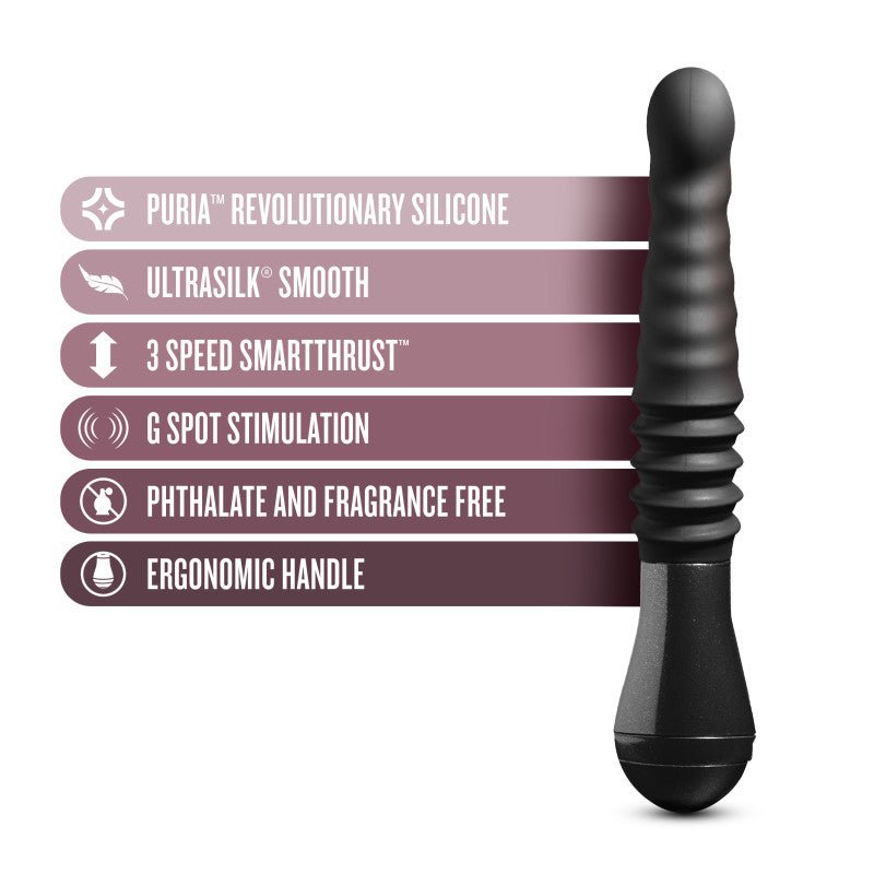 Temptasia Lazarus Thrusting Dildo Black 25.4 cm USB Rechargeable