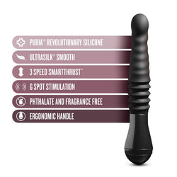 Temptasia Lazarus Thrusting Dildo Black 25.4 cm USB Rechargeable