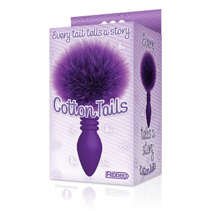 The 9's Cottontails, Ribbed Purple Butt Plug with Bunny Tail