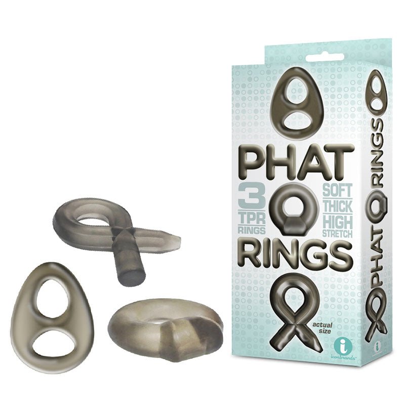 The 9's Phat Rings - Smoke 1 Cock Rings - Set of 3