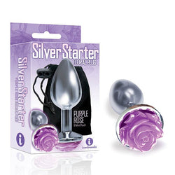 The 9's The Silver Starter - Silver 7.1 cm (2.8'') Butt Plug with Rose Bottom