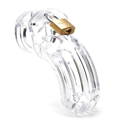 The Curve Chastity Cock Cage Kit - Clear 3.75 Inch Cock Cage Kit