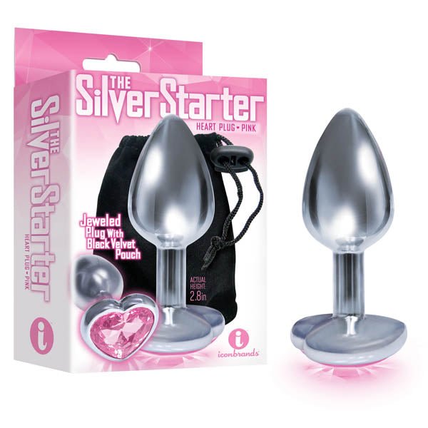 The Silver Starter - Silver 7.1 cm (2.8'') Butt Plug with Heart Jewel