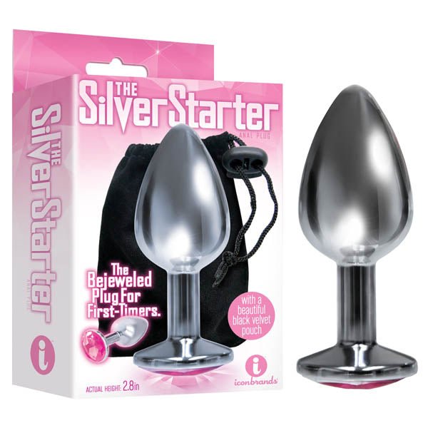 The Silver Starter - Silver 7.1 cm (2.8'') Butt Plug with Round Jewel