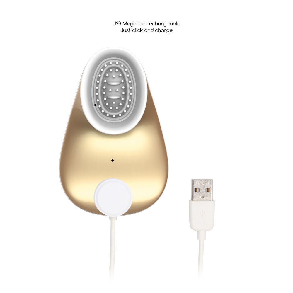 Twitch 1 - Gold USB Rechargeable Suction Vibrator
