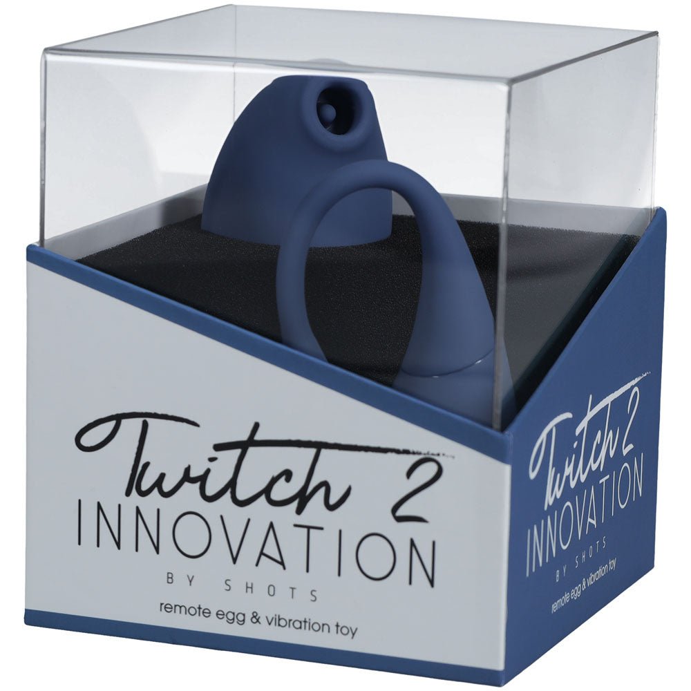 Twitch 2 Blue US Rechargeable Suction Vibrator with Remote Vibrating Egg