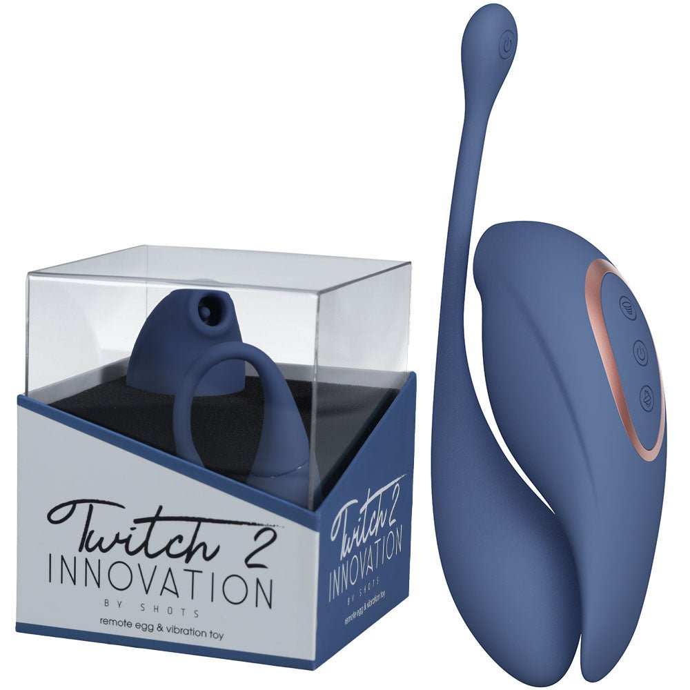 Twitch 2 Blue US Rechargeable Suction Vibrator with Remote Vibrating Egg