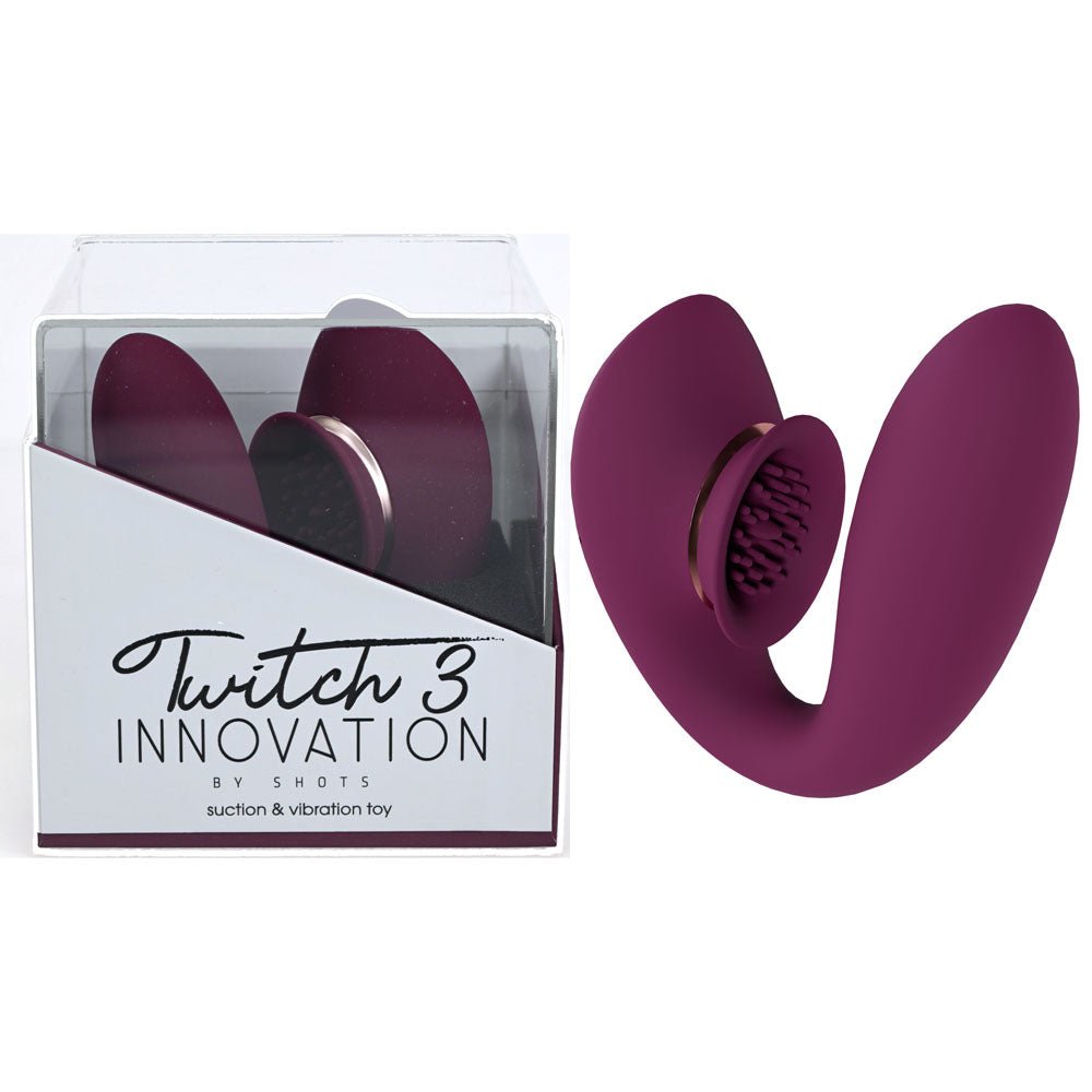 Twitch 3 - Burgundy USB Rechargeable Suction Vibrator