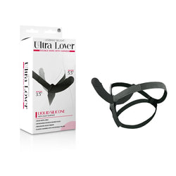 Ultra Lover - Black 14 cm Strap-On with 9 cm Internal Dildo