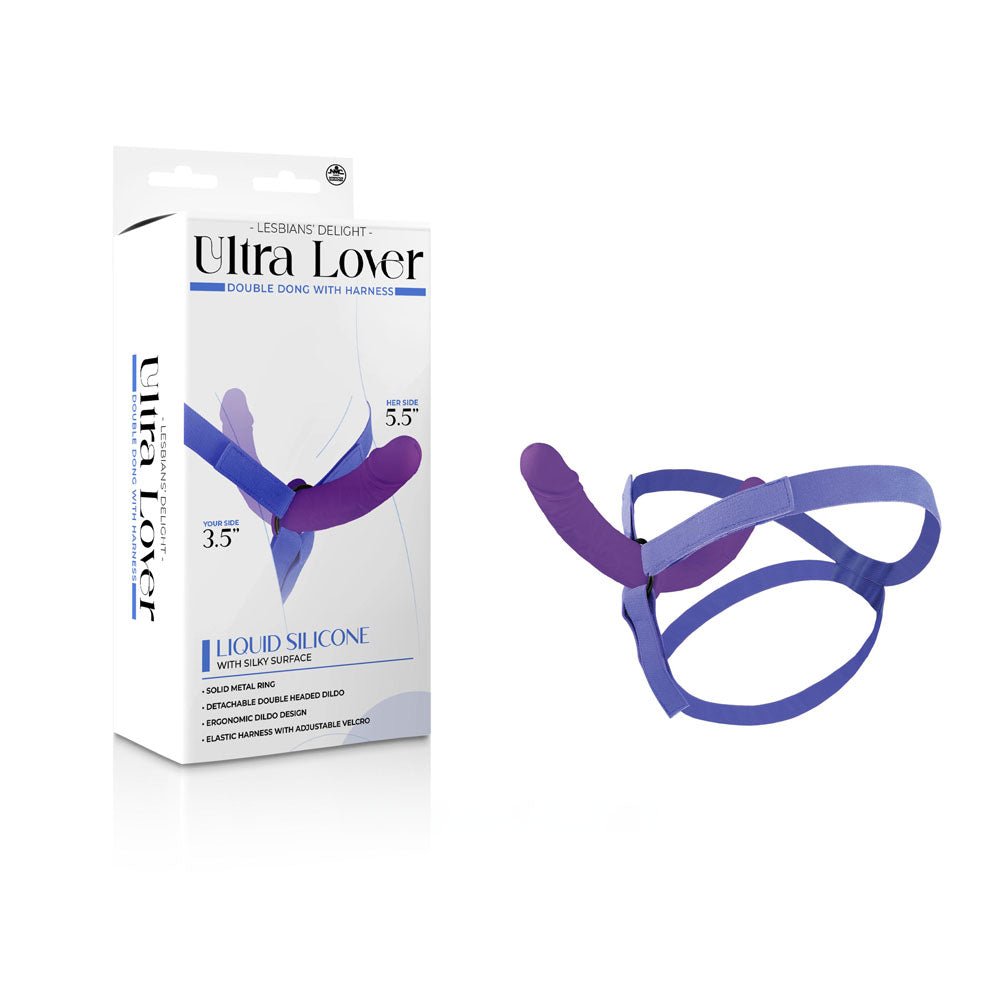 Ultra Lover - Purple 14 cm Strap-On with 9 cm Internal Dildo