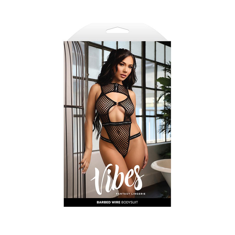 VIBES BARBED WIRE Net Bodysuit - M/L Black