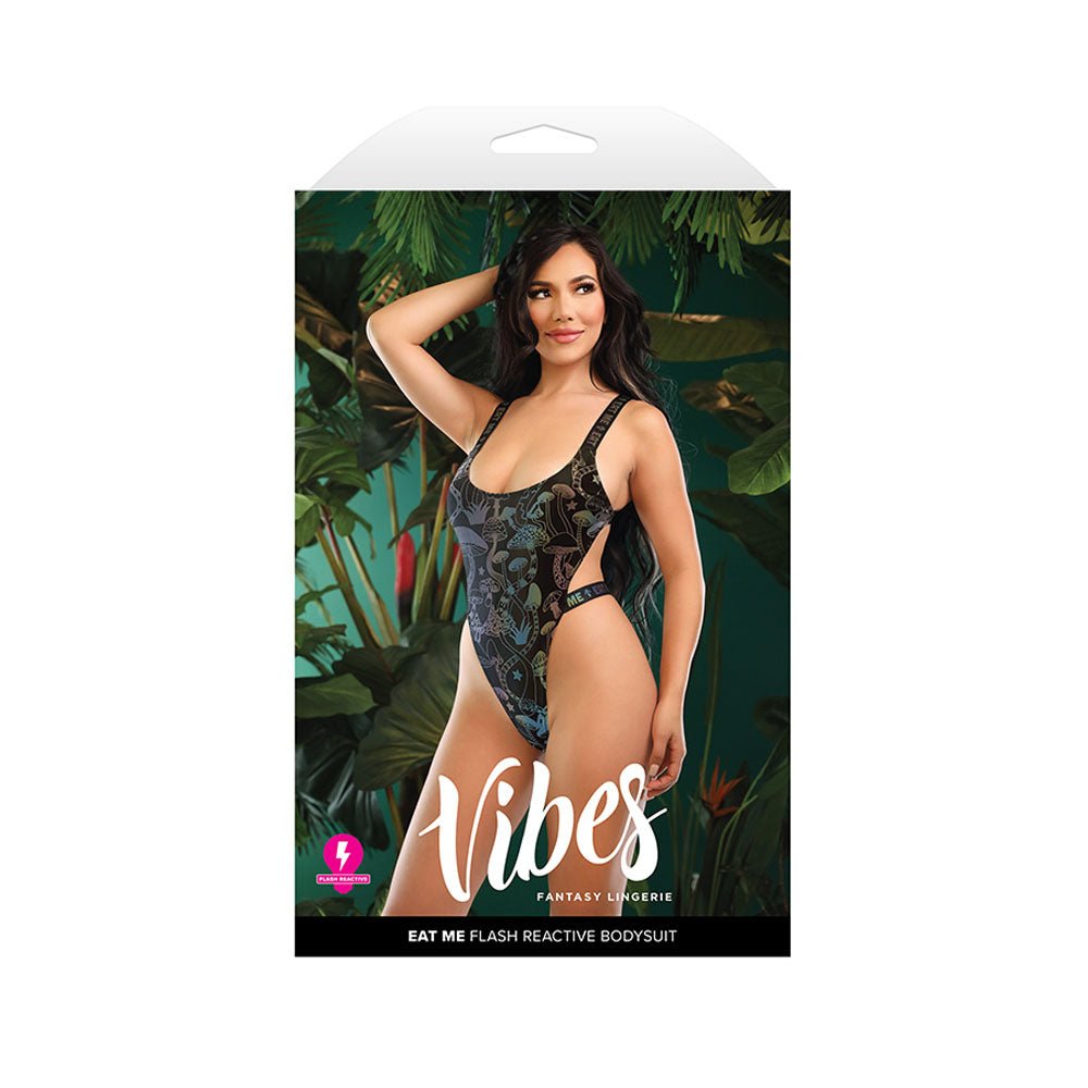 VIBES EAT ME Flash Reactive Bodysuit - M/L Black