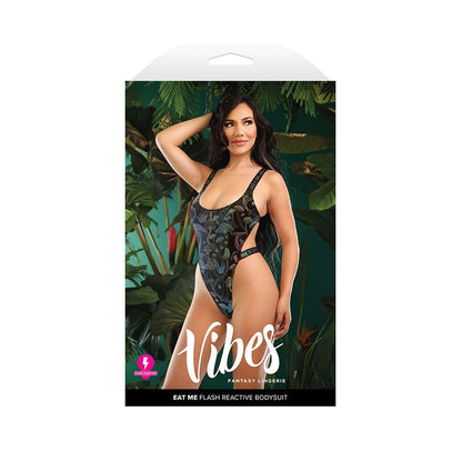 VIBES EAT ME Flash Reactive Bodysuit - S/M Black