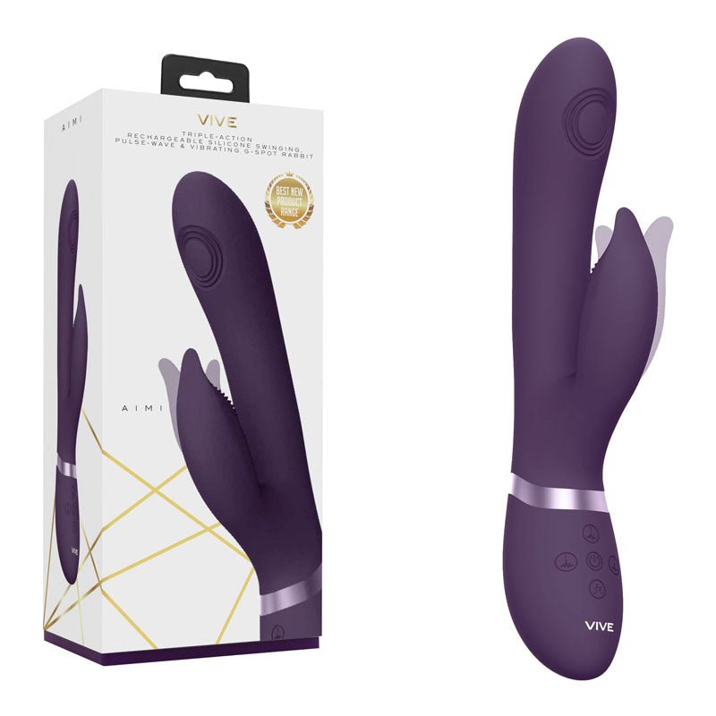 VIVE Aimi - Purple 22.3 cm USB Rechargeable Rabbit Vibrator