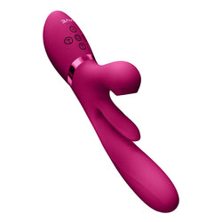 VIVE Ena Pink 25 cm Thrusting Vibrator with Air Wave Stimulator