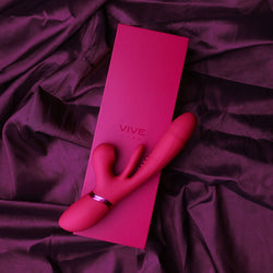 VIVE Ena Pink 25 cm Thrusting Vibrator with Air Wave Stimulator