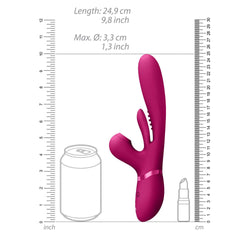 VIVE Ena Pink 25 cm Thrusting Vibrator with Air Wave Stimulator