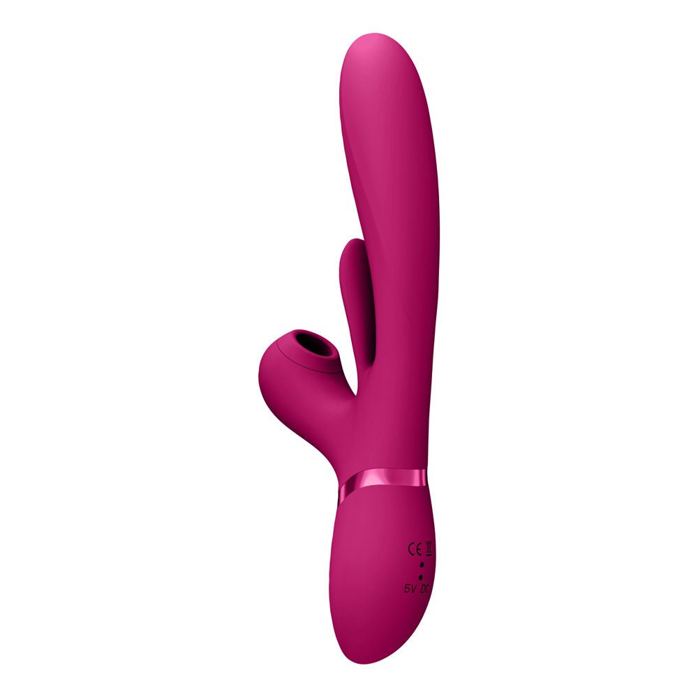 VIVE Ena Pink 25 cm Thrusting Vibrator with Air Wave Stimulator