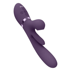 VIVE Ena Purple 25 cm Thrusting Vibrator with Air Wave Stimulator