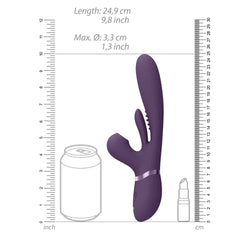 VIVE Ena Purple 25 cm Thrusting Vibrator with Air Wave Stimulator